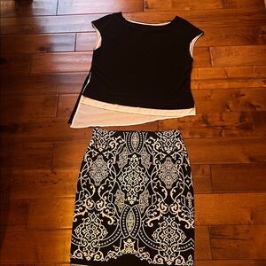 WHBM Skirt and Blouse